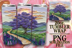 Dreamy Enchanting Vibrant Floral 3D 20oz Tumbler Design Product Image 1