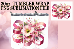 Luminous Sublimation 20oz tumbler wrap, Flowers Product Image 1