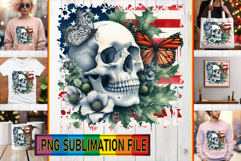 Whimsical Tote Bag Gift Ideas, Skull USA Product Image 1
