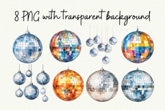 Retro Disco Ball PNG Groovy Disco Christmas Clipart Product Image 2