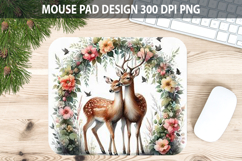 Watercolor Deer Mouse Pad Sublimation - Valentines PNG Product Image 1