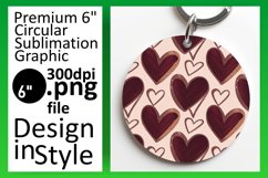 Cute Keychain Circle Design PNG , Heart Product Image 1