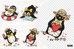 Summer Funny Penguin Clipart Product Image 1