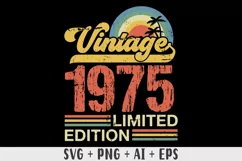 Vintage 1975 Limited edition SVG - 48th Birthday SVG T-shirt Product Image 1