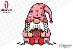 Valentine Gnome Sublimation Clipart - High Quality Design Product Image 1