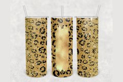 Custom Gold Glitter Leopard 20 oz sublimation design tumbler Product Image 2