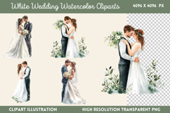 White Wedding Watercolor Clipart PNG Product Image 1