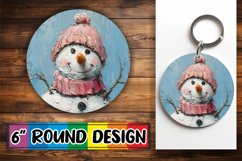 Christmas Snowman for Keychain Round Design Cute PNG Product Image 1