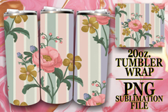 Gentle Moments 20oz tumbler wrap, Gold Flower Product Image 1