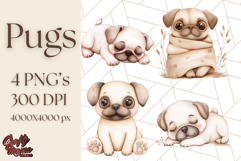 Pug Clipart PNG, Cute Dog Art, Funny Puppy Illustration Png Product Image 1