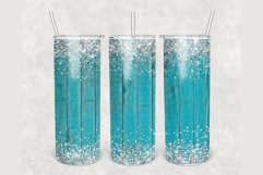 Blue Wood Silver Glitter 20 oz tumbler sublimation design Product Image 1