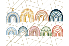 Boho Rainbow PNG Clipart, Earthy Arches &amp; Minimal Shapes Product Image 3