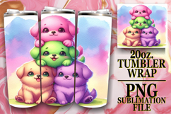 Sweet vibes 20oz tumbler wrap, Cute Animals Product Image 1