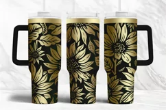 40oz Tumbler laser svg wrap| Floral Sunflowers pattern Product Image 2