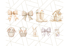 Muted Spring Bunnies PNG ,Watercolor Bunny Clipart Easter Product Image 3