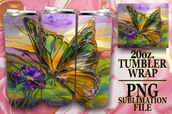 Dazzling Glitter Butterfly Tumbler Wrap 20oz Product Image 1