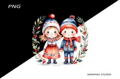 Winter Png, Christmas Kids Clipart, Folk Christmas Png Product Image 1
