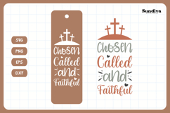 Christian Bookmark Saying SVG | Chosen, Called, and Faithful Product Image 3