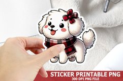 Christmas Dog Sticker| Christmas Sticker PNG Design Product Image 1