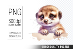Cute Meerkat Clipart PNG, Printable Animals, Wildlife Design Product Image 1
