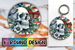 Radiant Ornaments Round Design, Skull USA Product Image 1