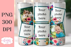 Floral photo tumbler wrap, Spring picture tumbler template Product Image 1