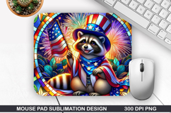 Bear Mouse Pad Sublimation, 4th Of July Mouse Pad PNG Design Product Image 1