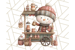 Snowman Family Clipart PNG Winter Holiday Art Product Image 3