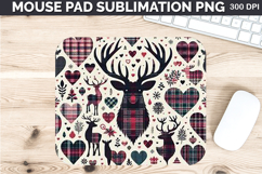 Watercolor Deer Mouse Pad Sublimation - Valentines PNG Product Image 1