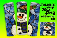 3D Stained Glass Snowman Wrap for Christmas Product Image 1