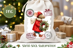 Vintage Christmas Mouse Santa Sack Template Product Image 1