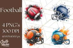 Football Clipart PNG with Team Color Paint Splash Design Product Image 1