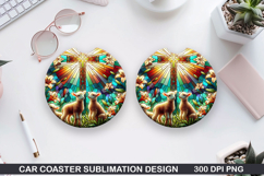 Sheep Car coaster sublimation, Easter Coaster PNG Design Product Image 1