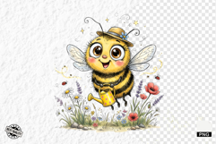 Summer Whimsical Bees PNG Clipart Product Image 1