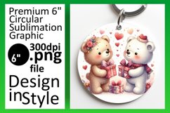 Unique Circle PNG for Sublimation , Valentine Bear Product Image 1