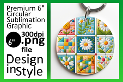 Dynamic Round Design for Keychains , Patchwork Product Image 1
