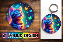 Cheerful Circle Keychain Magic, Cat Product Image 1