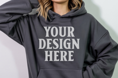 Charcoal Gildan 18500 Hoodie Mockup, G18000 Hoodie Model moc Product Image 1