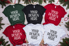 Christmas Family Matching Flat Lay T-Shirt Mockups Product Image 1