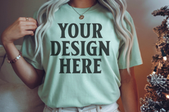 Bay Comfort Colors 1717 Christmas Shirt Mockup, Cozy Mockup Product Image 1