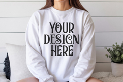 White Gildan 18000 Sweatshirt Model Mockups Product Image 1