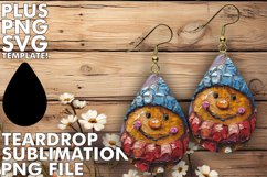 Sparkling Teardrop Earrings Gift PNG, Gingerbread Man Product Image 1