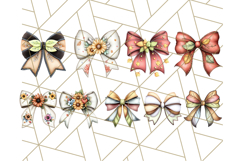 Fall Bow Clipart, Autumn Hair Bows PNG, Fall Ribbon Png Product Image 3