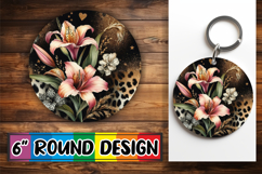Blissful Keychain Round Style, Leopard Prints Product Image 1