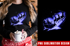 Santa Sleigh PNG, Christmas Holiday Sublimation PNG Product Image 1