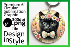 Cute Keychain Round Design Template , Cute Cat Product Image 1