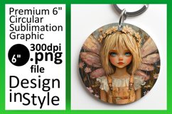 Vibrant Round Design Car Coaster PNG , Fairy Product Image 1