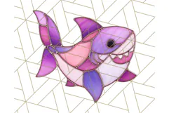 Stained Glass Sea Creatures PNG Clipart, Ocean Fantasy Product Image 3