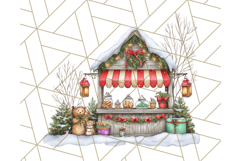Cozy Christmas Market Stall Clipart PNG, Holiday Art Png Product Image 3