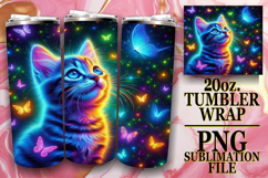Uplifting Vibes 20oz tumbler wrap, Cat Product Image 1